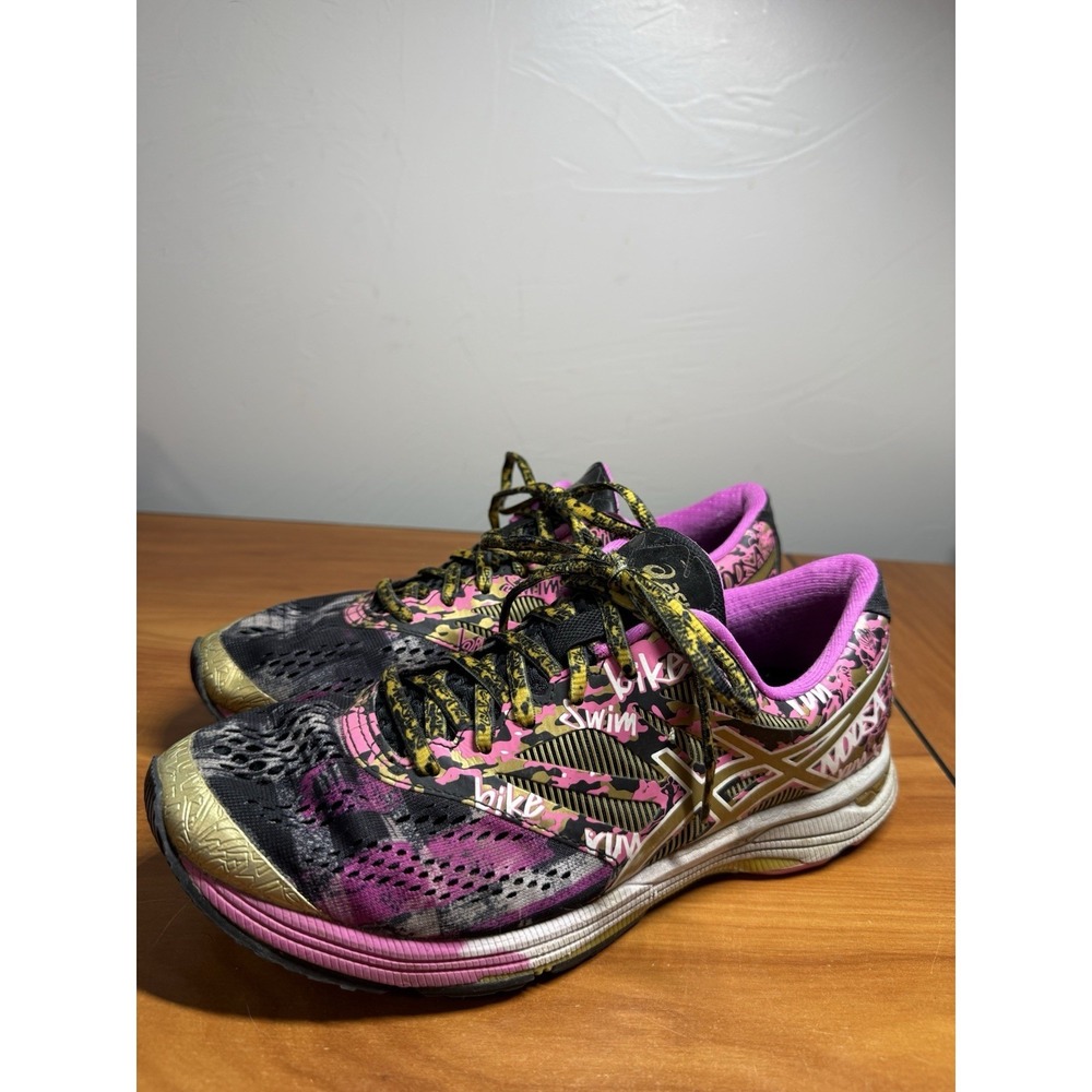 ASICS Gel Noosa Tri 10 Running Shoes Women's Size 9.5 Violet & Black Gold T5M9N